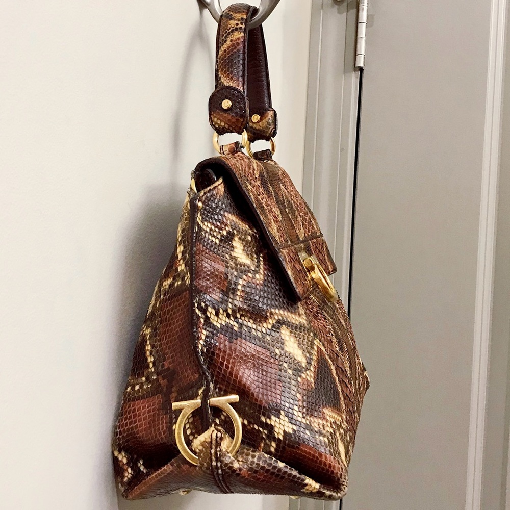 Salvatore Ferragamo Python Snakeskin Sofia Top Ha… - image 4